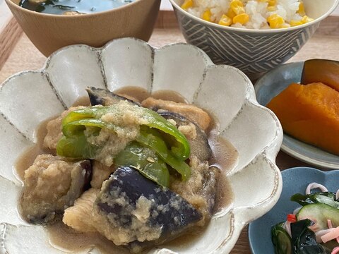 鶏肉と茄子のみぞれ煮